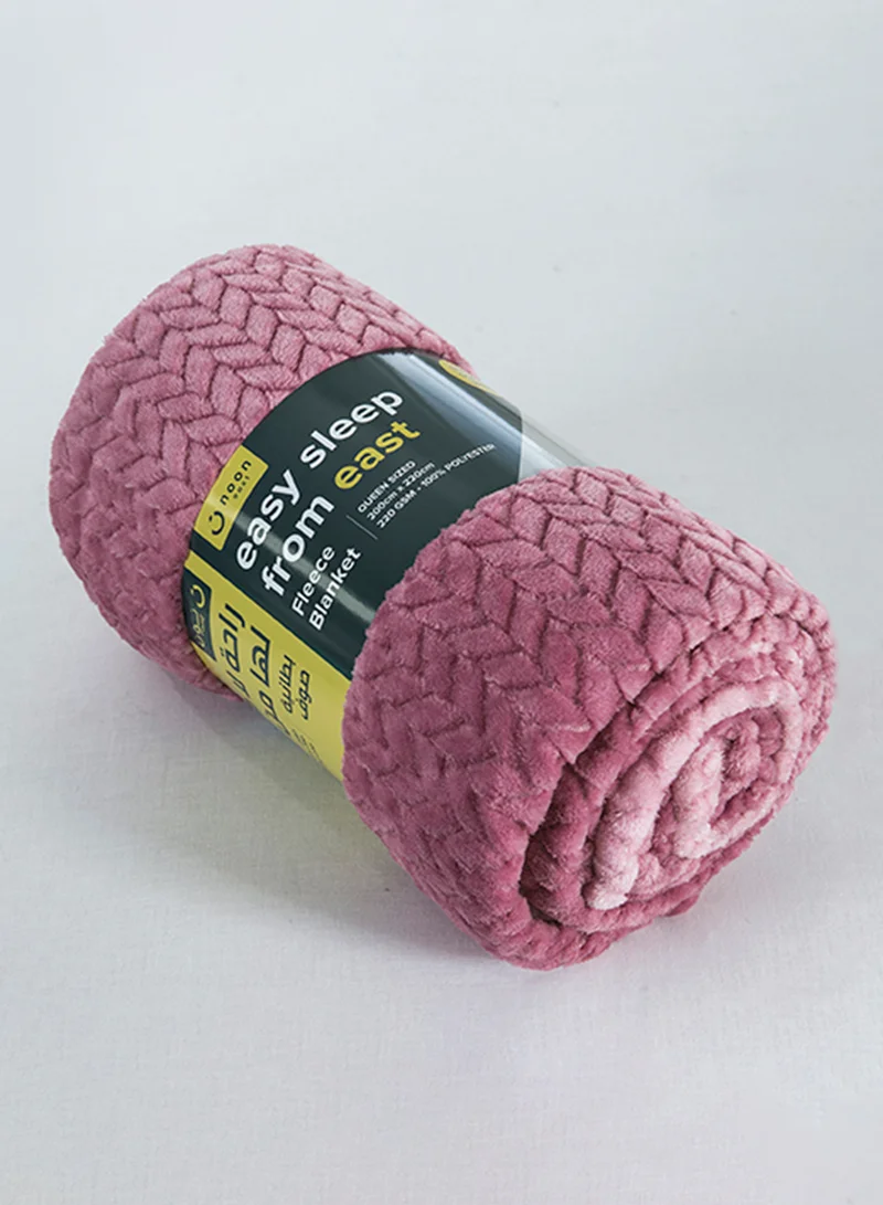 ايست من نون غطاء خفيف وفائق النعومة بتصميم متدرج من البوليستر وصوف الجاكار من إيست من نون مقاس 220×230 سم للأريكة أو غرفة النوم، لون وردي هيذر لون وردي 220 x 240سم