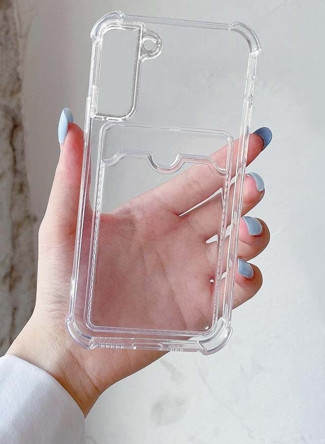 MARGOUN Shockproof TPU Case Cover With Card Holder Slot For Samsung Galaxy S22 5G Transparent - Image 3