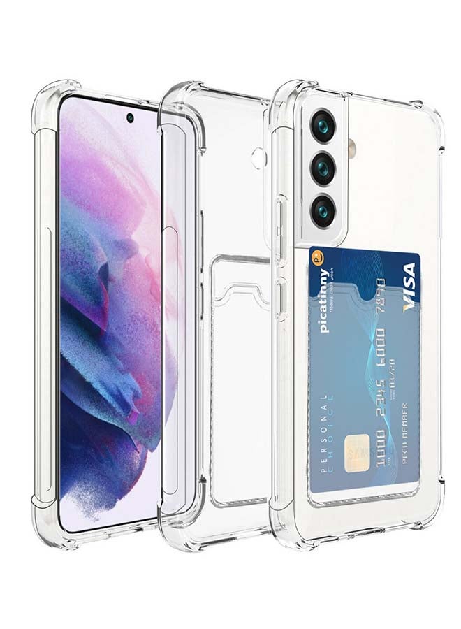 MARGOUN Shockproof TPU Case Cover With Card Holder Slot For Samsung Galaxy S22 5G Transparent - Image 4