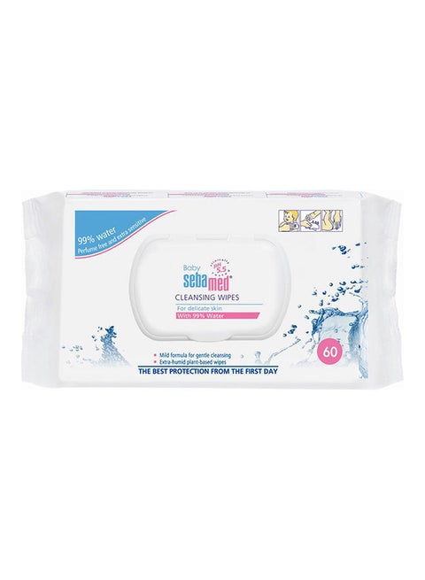 Water Baby Wipes, 60 Wipes