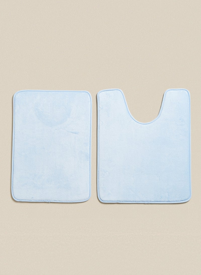 Noon East - Bath Mat - Lightblue Color - Bathroom Mat Memory Foam 2 - Piece Light Blue - Image 1