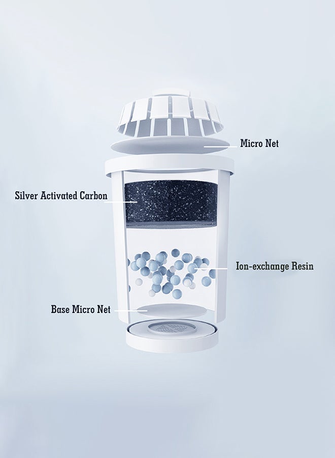 Amal - Pack of 3 Water Filter - Easy Installation - Water Filtration For Clean Drinking Water - White White 4 x 4 x 10cm - Image 1
