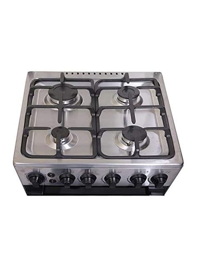 Midea - 4 Burners Gas Cooker With Cast Iron Pan Support 40 Liters BME55007FFD Silver - Image 1