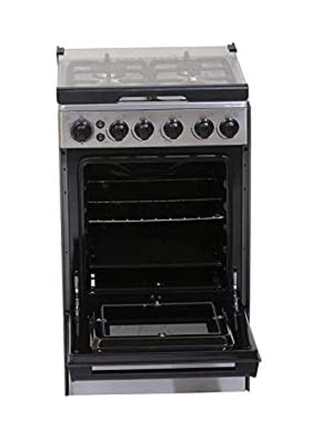 Midea - 4 Burners Gas Cooker With Cast Iron Pan Support 40 Liters BME55007FFD Silver - Image 1