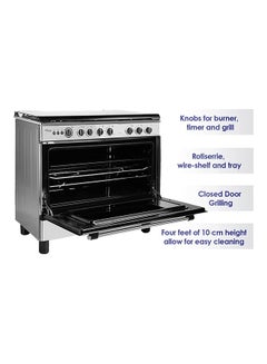 SUPER GENERAL 5-Burner Freestanding Gas Cooker 90x60x85cm SGC901FS Silver  - Image 5