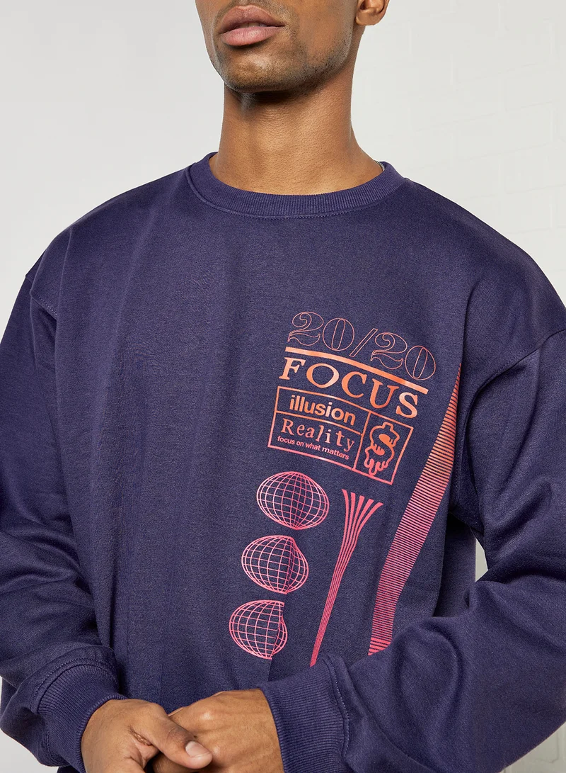 STATE 8 Printed Sweatshirt Purple