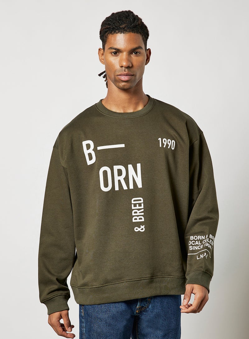 Slogan Sweatshirt Brown - v1649429815/N47248232V_1