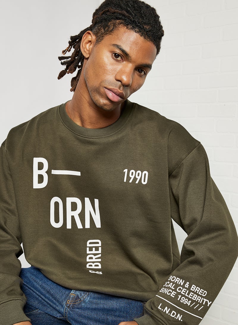 Slogan Sweatshirt Brown - v1649429815/N47248232V_4