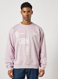 Slogan Sweatshirt Light Purple