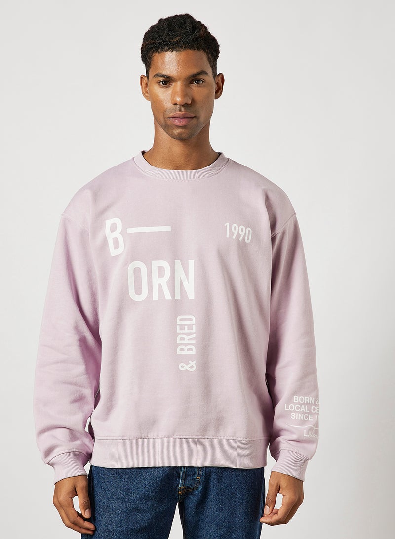 STATE 8 - Slogan Sweatshirt Light Purple - Image 1