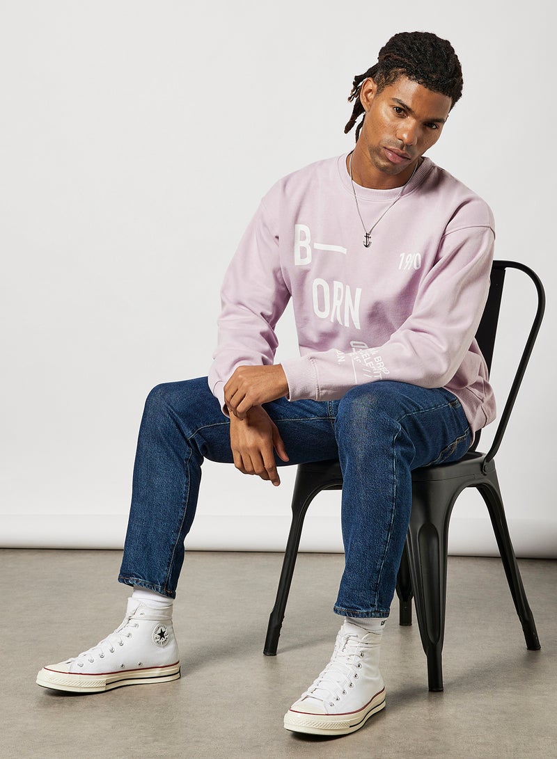 STATE 8 - Slogan Sweatshirt Light Purple - Image 1