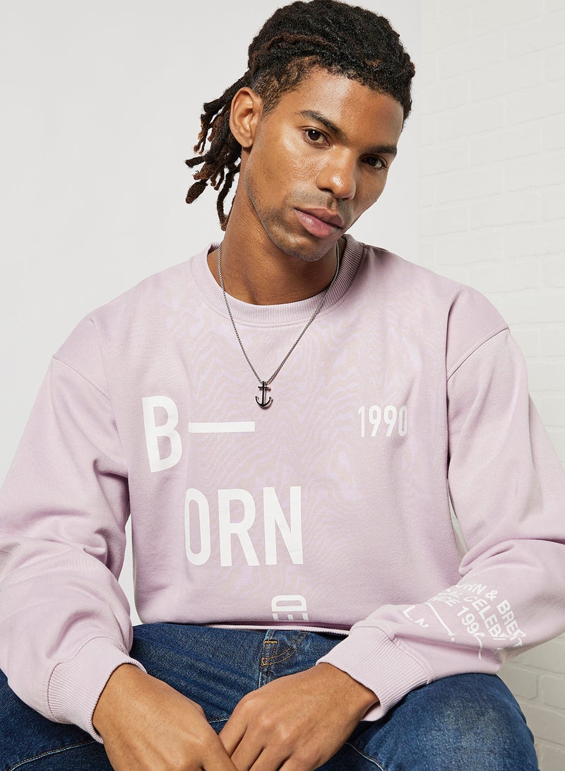 STATE 8 - Slogan Sweatshirt Light Purple - Image 1