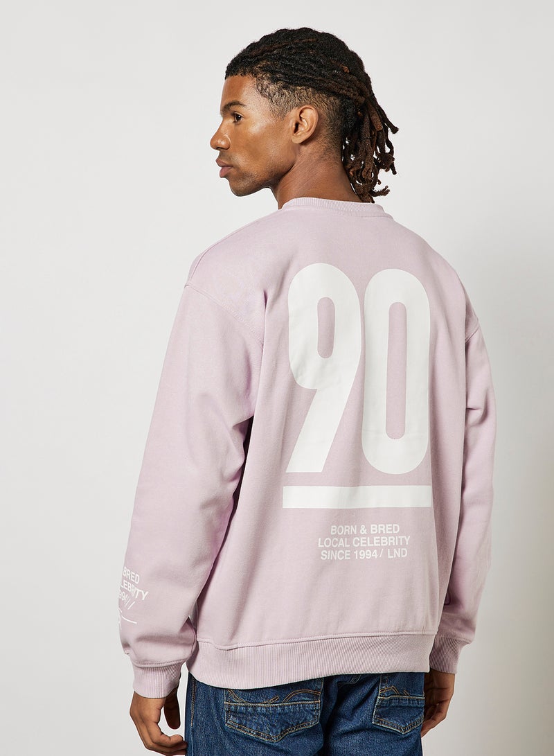 STATE 8 - Slogan Sweatshirt Light Purple - Image 1