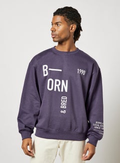 Slogan Sweatshirt Purple