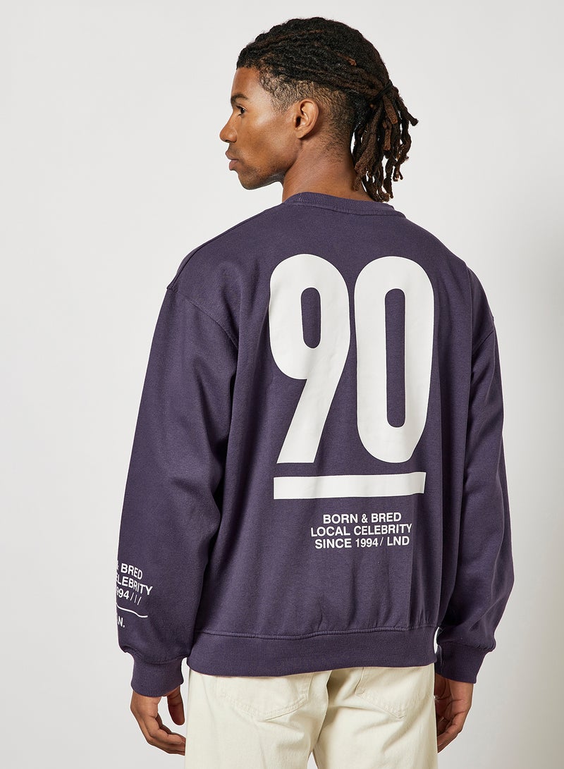 STATE 8 - Slogan Sweatshirt Purple - Image 1