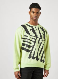 Printed Sweatshirt Light Green
