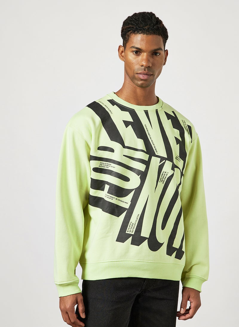 STATE 8 - Printed Sweatshirt Light Green - Image 1