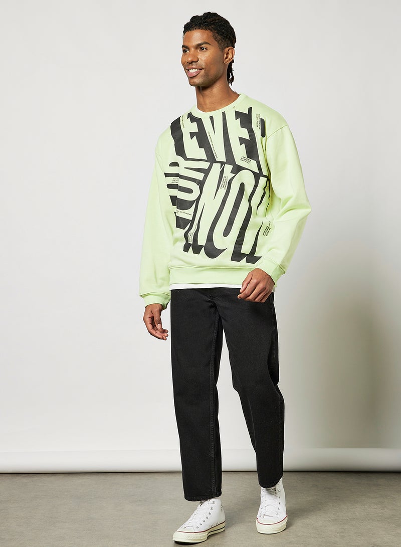 STATE 8 - Printed Sweatshirt Light Green - Image 1