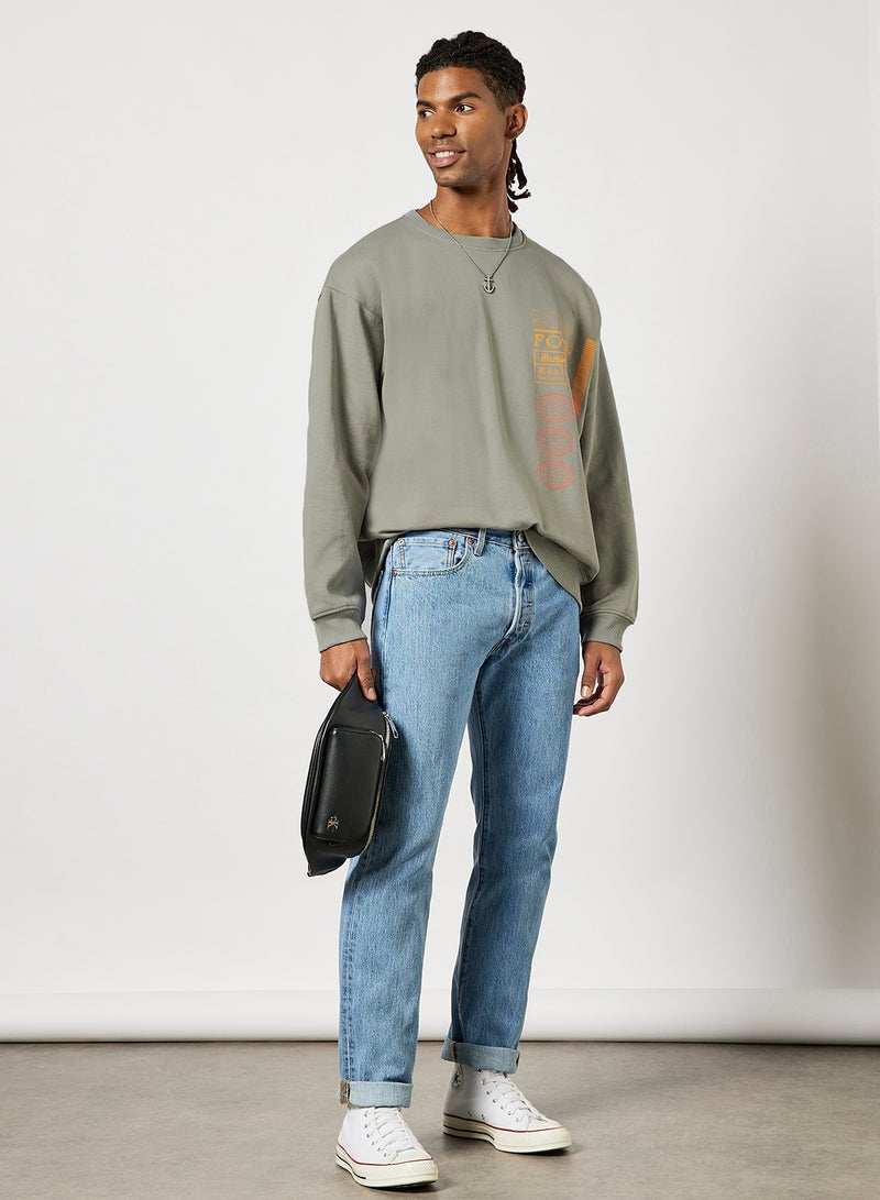 STATE 8 - Printed Sweatshirt Grey - Image 1