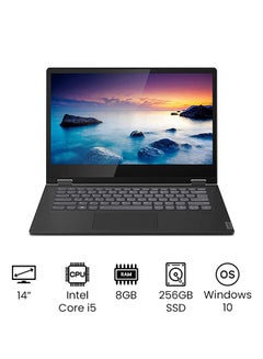 Flex 14 Convertible 2-In-1 Laptop With 14-Inch Full HD Display, Core i5-10210U Processor/8GB RAM/256GB SSD/Integrated Intel UHD Graphics/Windows 10 /International Version English Onyx Black