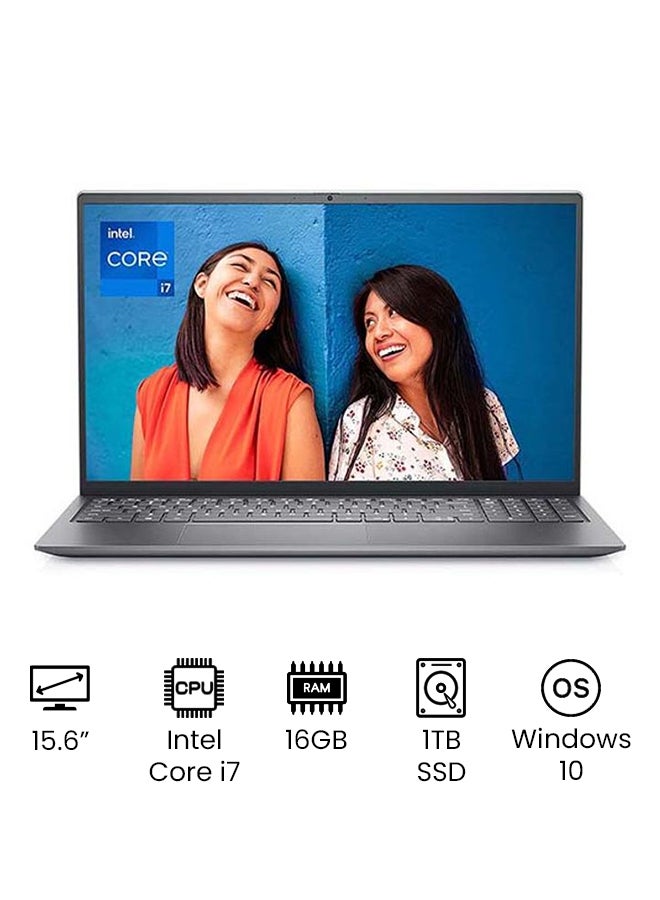 DELL - Inspiron 15 5510 Professional (Upgraded Version) Laptop With 15.6 Inch Full HD Display, 11th Gen Core i7-11370H Processor/16GB RAM/1TB SSD/Intel Iris/Iris Plus Graphics/Windows 10 /International Version/ English/Arabic Platinum - Image 1