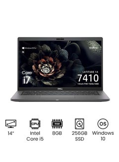 DELL Dell Latitude 7410 Business (Upgraded Version) Laptop With 14-Inch Full HD Display, 10th Gen Core i5-10310U Processer/8GB RAM/256GB SSD/Intel UHD Graphics/Windows 10 /International Version English Black  - Image 1