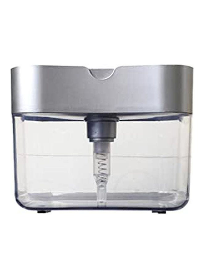 Soap Pump Dispenser And Sponge Holder Grey