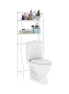 Generic The Toilet Bathroom Storage Free Standing Metal Bathroom Organizer Storage Shelf White 160x25cm  - Image 2