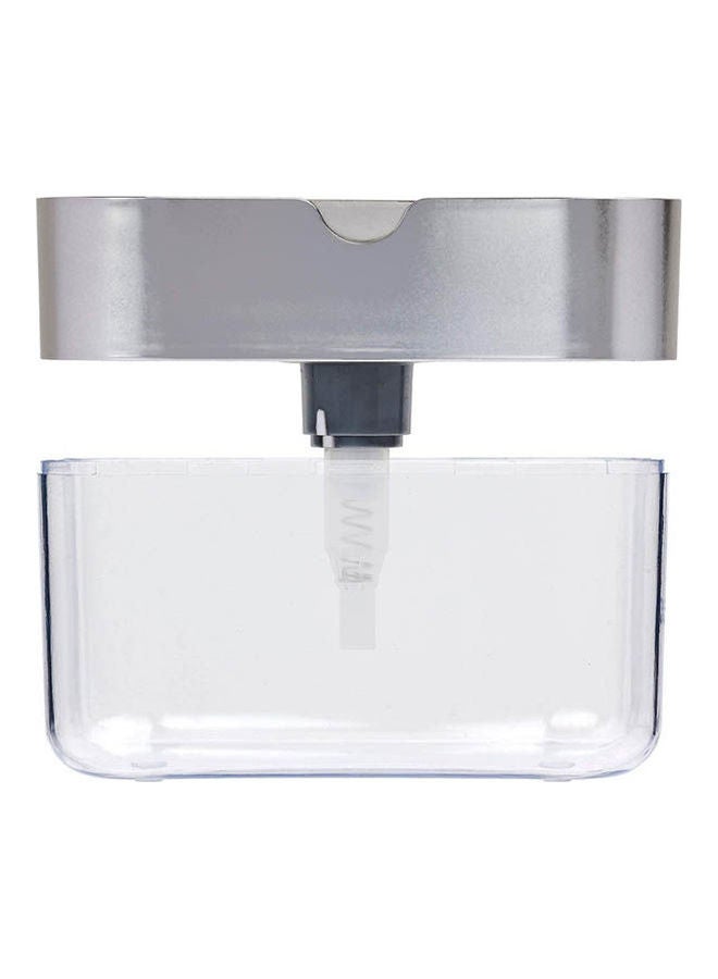 Soap Pump Dispenser And Sponge Holder Grey - Image 2