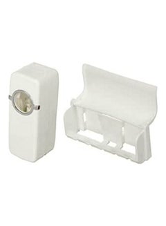 Plastic Toothpaste Dispenser And Toothbrushes Holder White