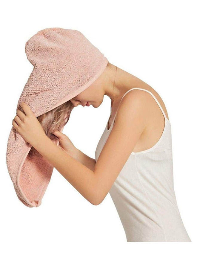Hair Towel Microfiber Soft Twist Hair Turban Wrap Fast Drying Cap Orange - Image 2
