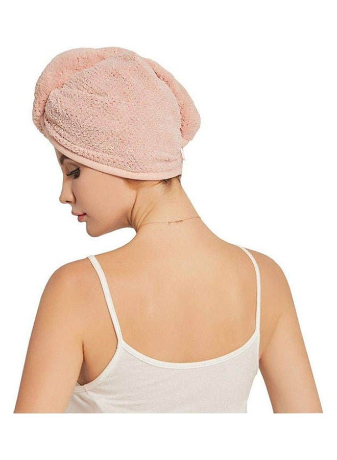 Hair Towel Microfiber Soft Twist Hair Turban Wrap Fast Drying Cap Orange - Image 3