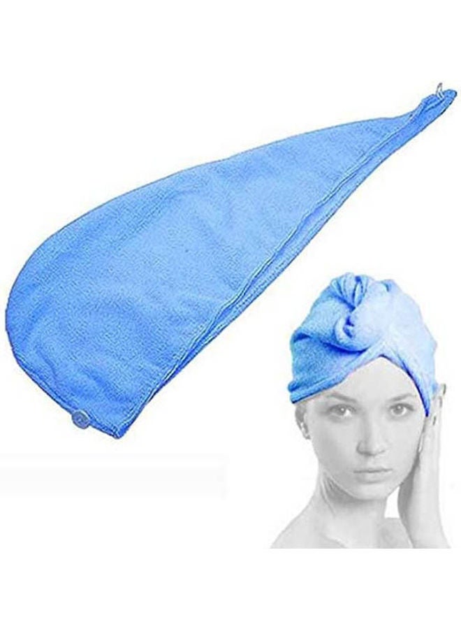 Lady'S Magic Hair Drying Hotel Towel Hat Quick Dry Beach Towel Head Towel Light Bule Blue 22*66cm