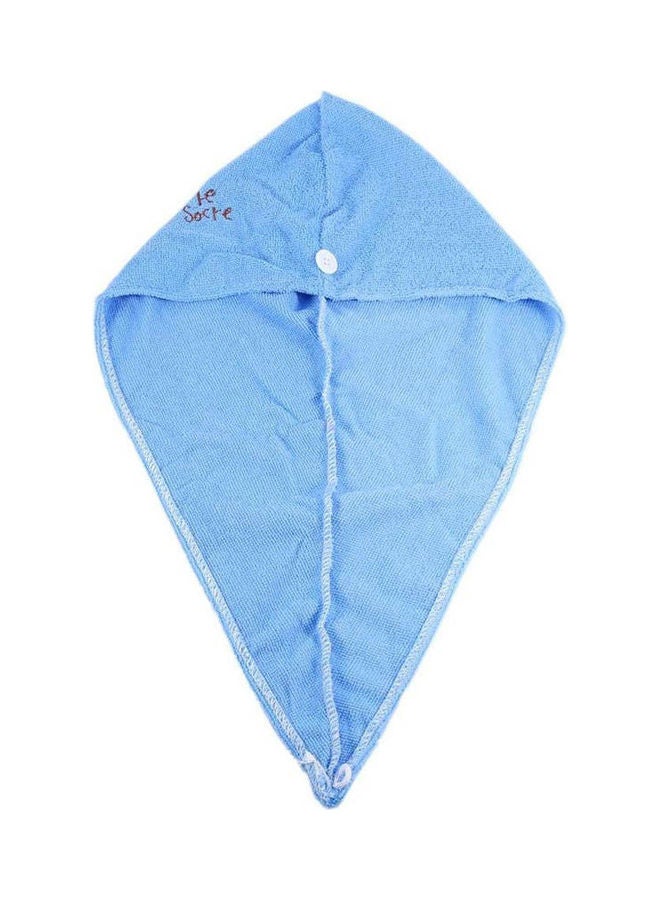 Microfiber Fabric Bath Towel Hair Dry Cap Blue - Image 1
