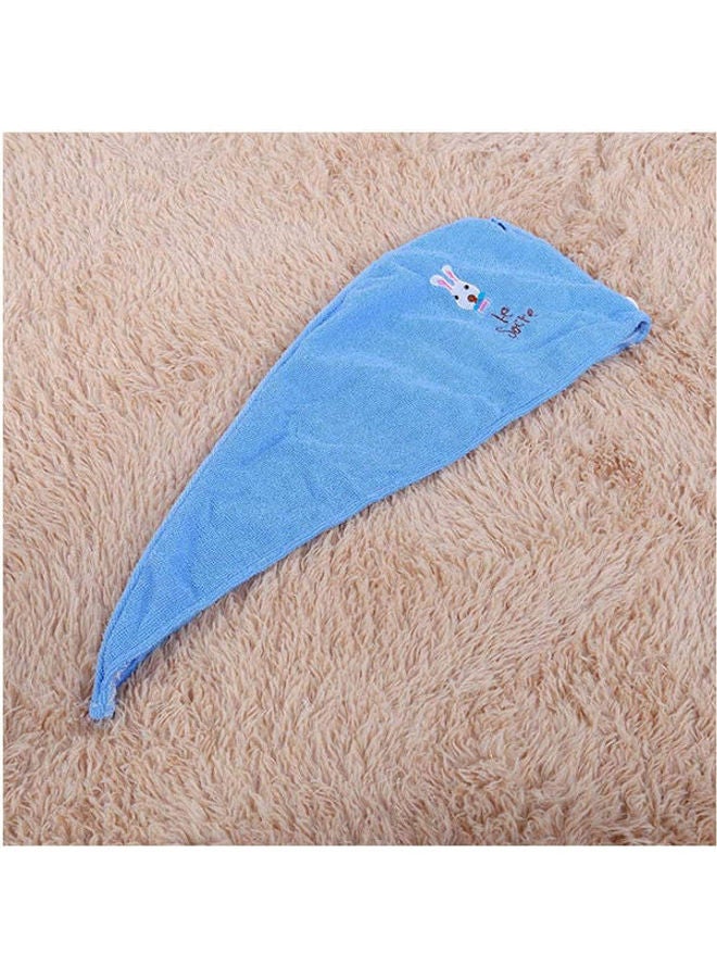 Microfiber Fabric Bath Towel Hair Dry Cap Blue - Image 3