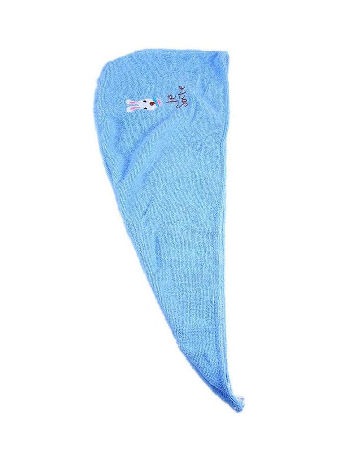 Microfiber Fabric Bath Towel Hair Dry Hat Blue - Image 3