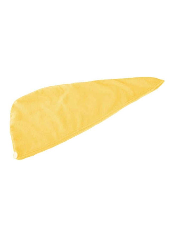Hair Drying Towel Turban Bath Cap Hat Washcloths Bath Plush Microfiber Yellow - Image 1