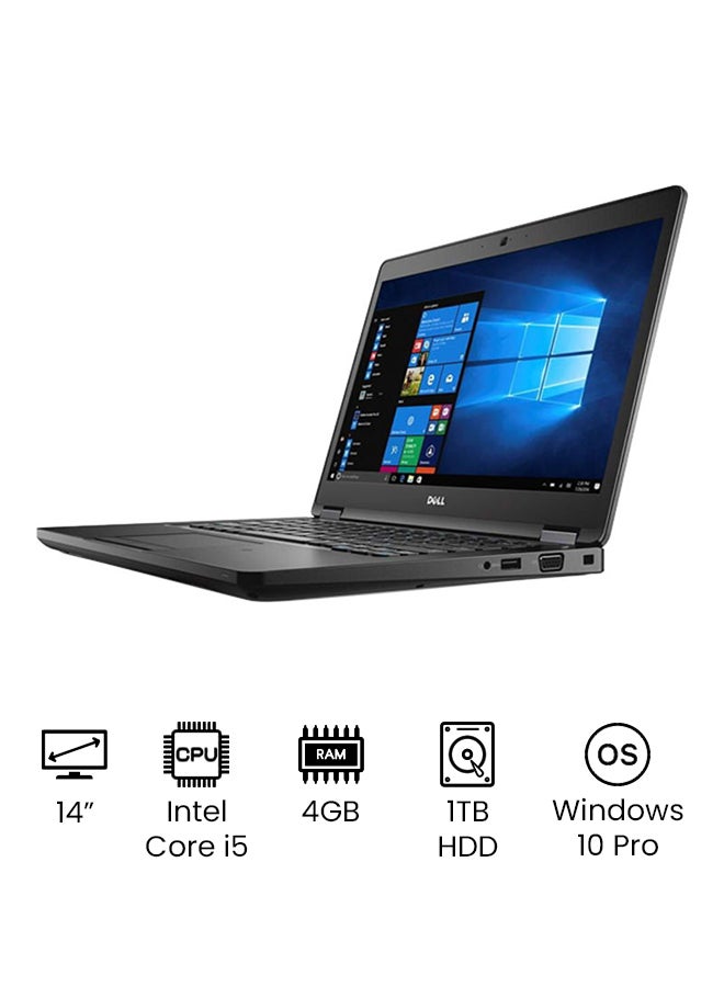 Latitude 5480 With 14-Inch HD Display,Core i5 Processor/4GB RAM/1TB HDD/Intel HD Graphics/Windows 10 Black