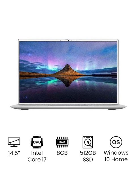 Inspiron 14 7400 Ultraslim (Upgraded Version) Laptop With 14.5 Inch QHD Display/11th Gen Intel Core i7-1165G7/512GB SSD/8 GB RAM/Iris Xe Graphics/Windows 10 Home/International Version English Silver