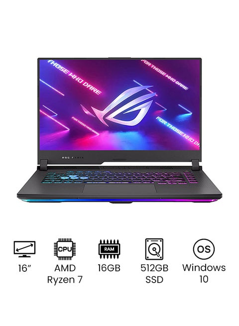 ROG Strix G15 G513IC-HN004T Eclipse Gray 8Core AMD Ryzen7 4800H CPU 2.9GHz, 16GB RAM, 512GB SSD,4GB Nvidia GeForce RTX 3050/Windows 10 /International Version English/Arabic Eclipse Gray