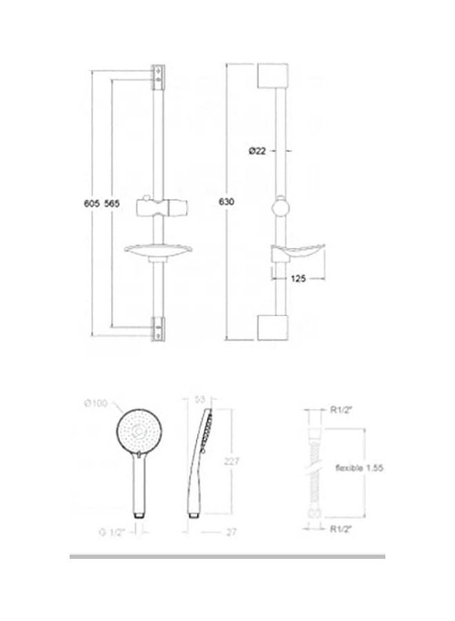 Ramon Soler - Full Polo Ruler With Headset 3 Mm100‚ Systems, Hose 1,55 98240 Silver - Image 1
