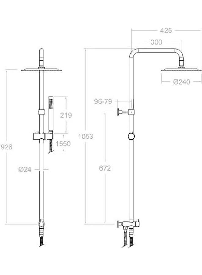 رامون سولر Round Bowl Shower Shaft Mm240¡ And Earphone 1 System 200240 Silver - Image 2