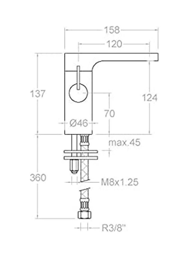 رامون سولر 2602 Single Hand Basin Mixer Silver - Image 2