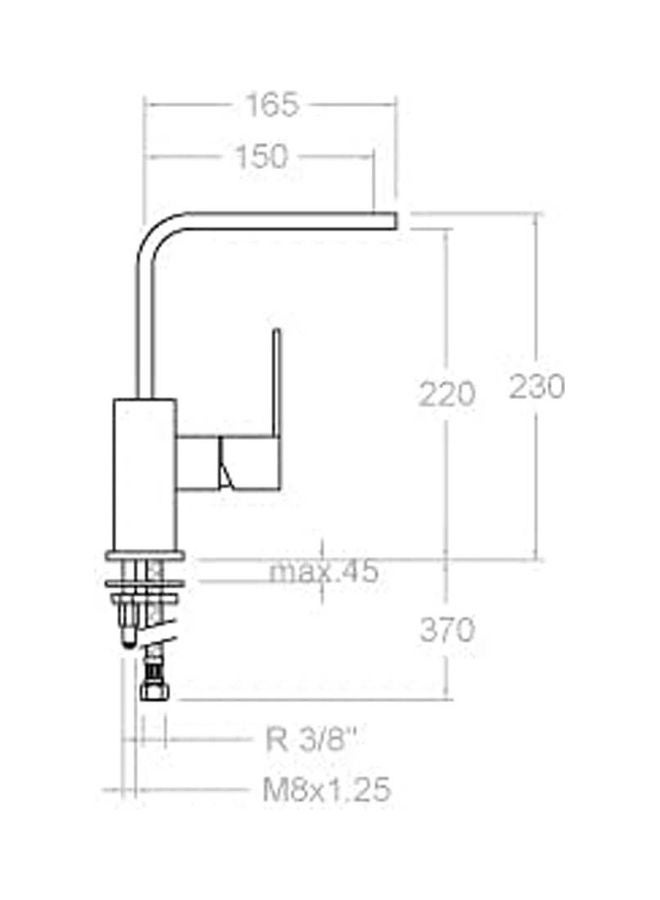 رامون سولر 4921 High Arch Single Hand Basin Mixer Silver - Image 2