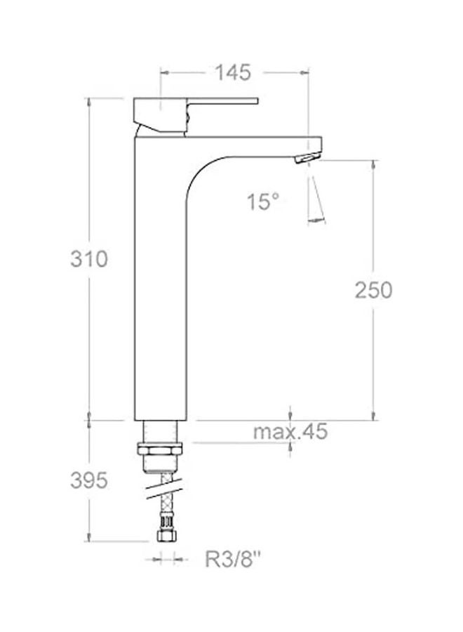 رامون سولر 9310 Single Hand High Basin Mixer Silver - Image 2