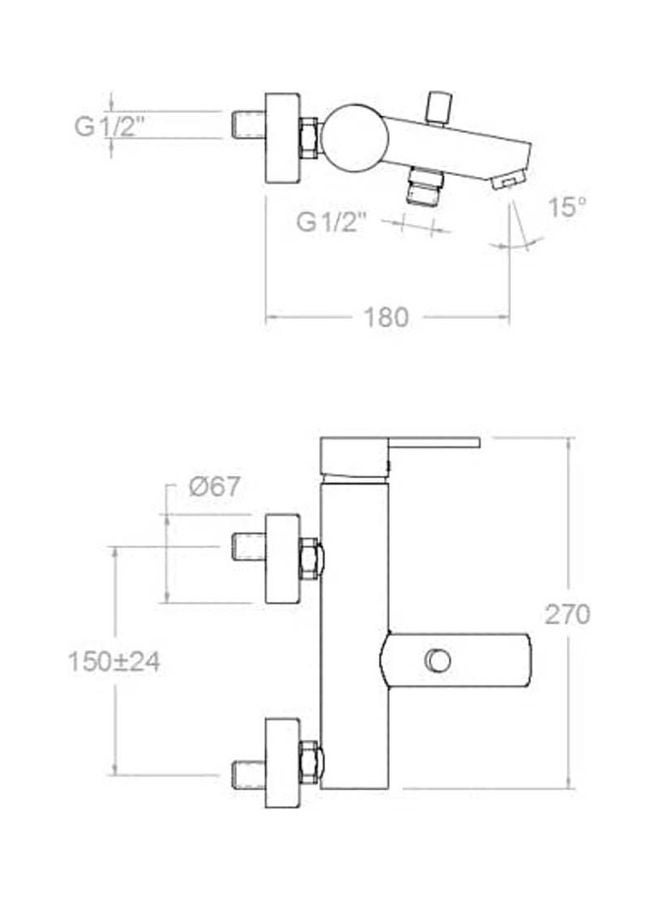 رامون سولر Bathtub Mixer 3305 Silver - Image 2
