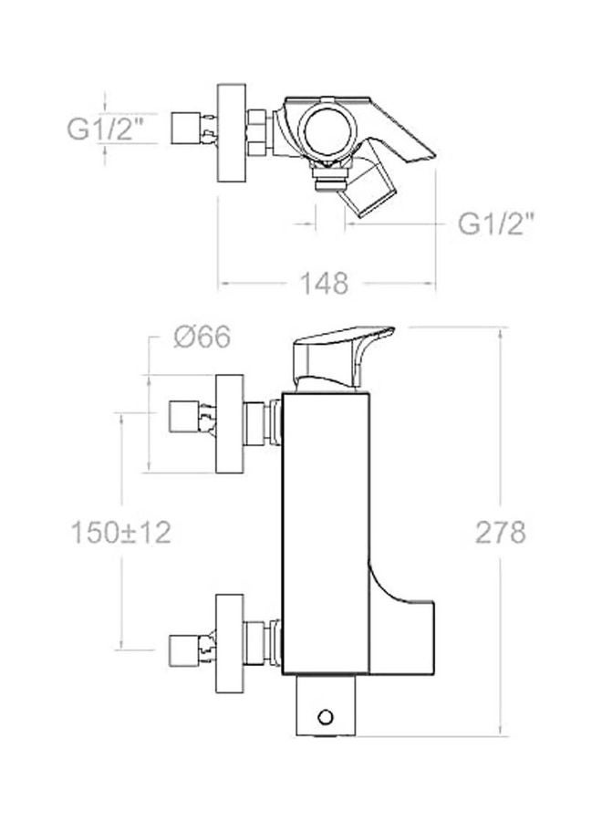 رامون سولر Tub Mixer With Glass Insulation 210501 Silver - Image 2
