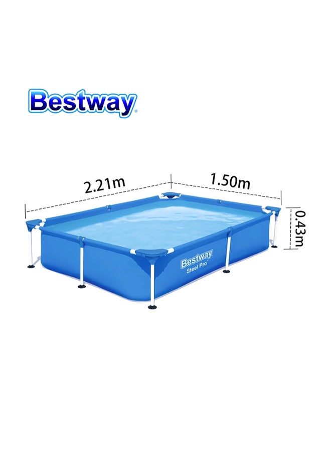 Bestway Superior Strength And Longer Durability Sturdy Rectangular Steel Pro Frame Swimming Pool For Kids 2.21x1.50meter 2.21x1.50meter - Image 4