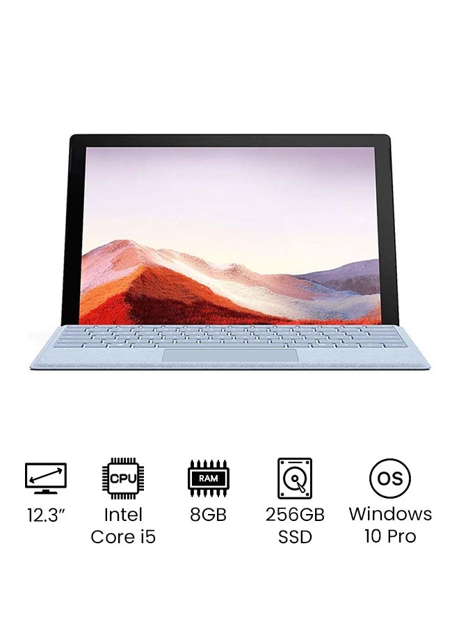 Microsoft Surface Pro 7 + Convertible-2-In-1 Laptop With 12.3-Inch Touchscreen PixelSense Display, Core i5-1135G7 Processor/8GB RAM/256GB SSD/Intel UHD Graphics/Windows 10 Pro /International Version English Platinum  - Image 1