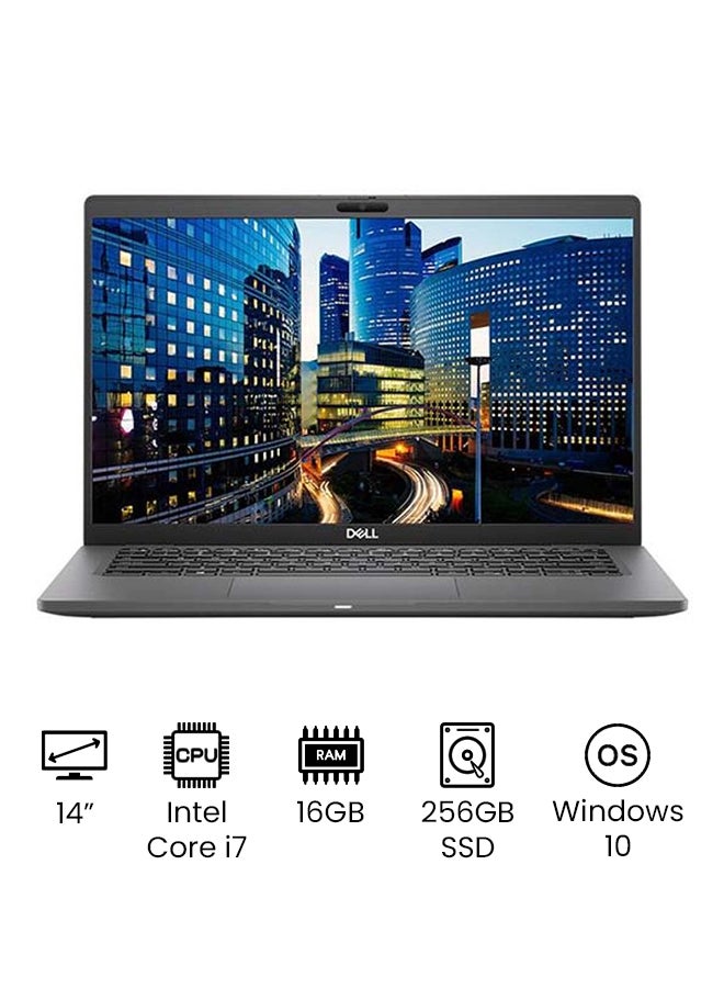 (Upgraded Version) Latitude 7410 Business Laptop With 14-Inch Full HD Display, Core i7-10610U Processer/16GB RAM/256GB SSD/Intel UHD Graphics/Windows 10 /International Version / English/Arabic Black